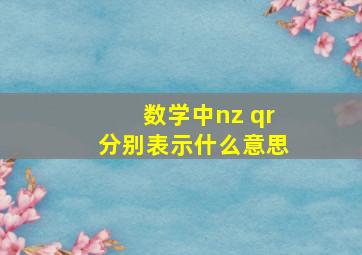 数学中nz qr分别表示什么意思